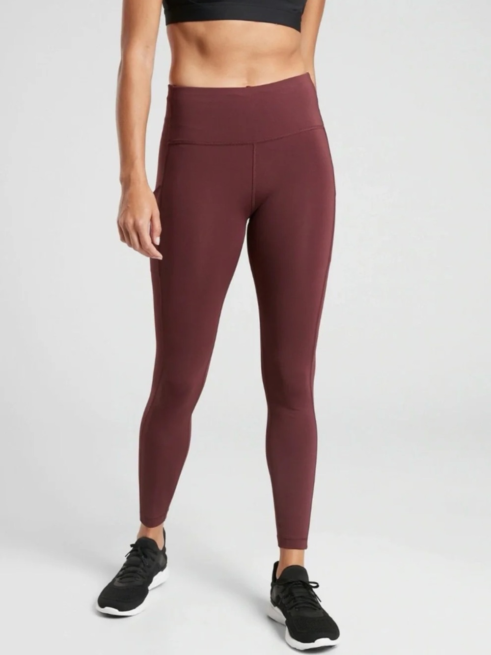 Athleta Ultimate Stash Pocket Tight Leggings Small Tall Chocolate Brown Workout